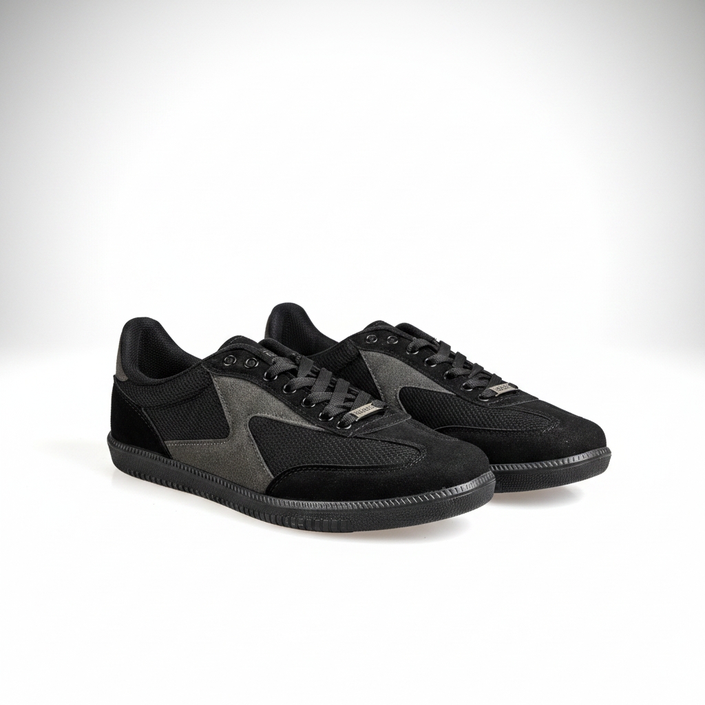 004-5-02 Adidași Urban din plasă și piele de căprioară - Negru/Gri