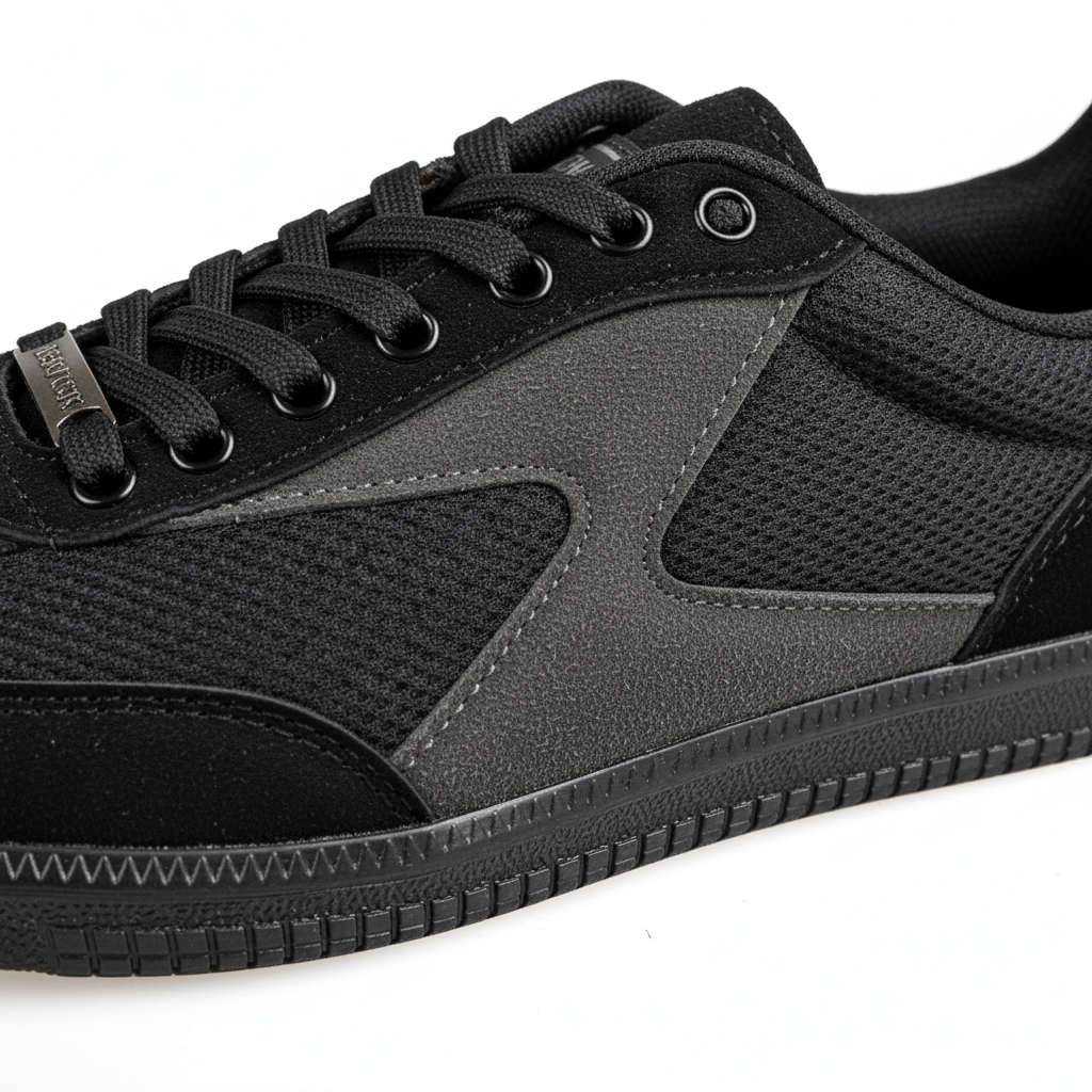 004-5-02 Adidași Urban din plasă și piele de căprioară - Negru/Gri