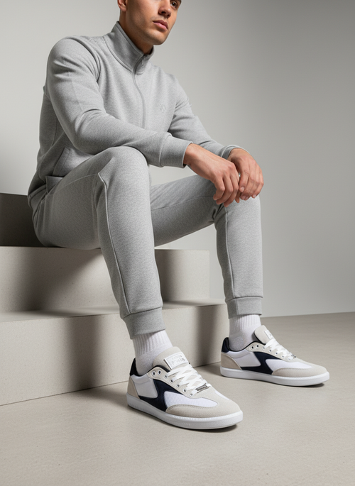 004-5-03 Adidași clasici cu talpă joasă pentru bărbați – Albastru marin