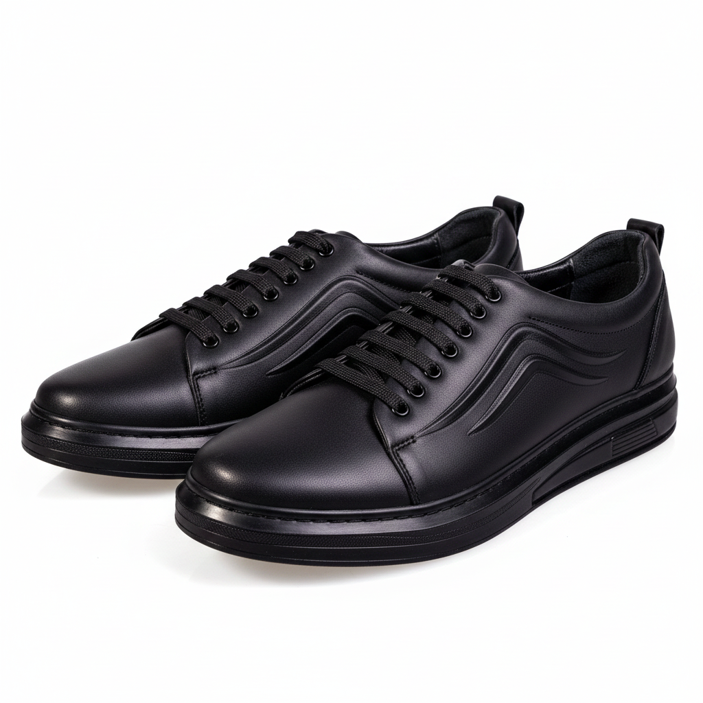 Pánské každodenní boty 7050 Black Premium z pravé kůže