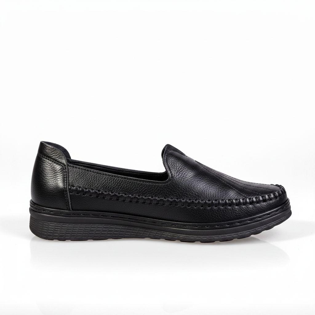 K350-1 Pantofi eleganți de zi cu zi pentru femei, din material textil, ușori, de culoare neagră