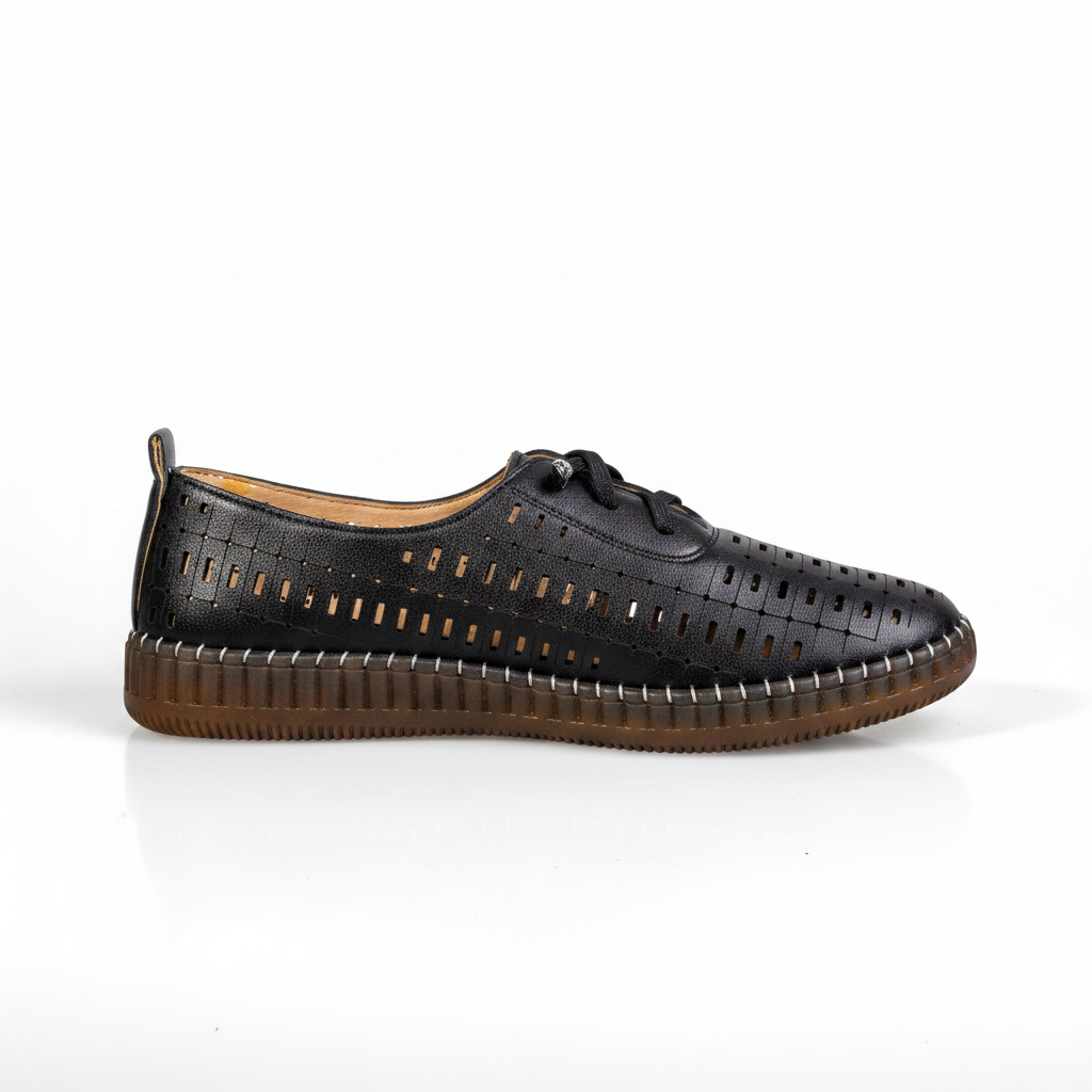 S567-1 Pantofi de zi cu zi ușori din material textil pentru femei, negri