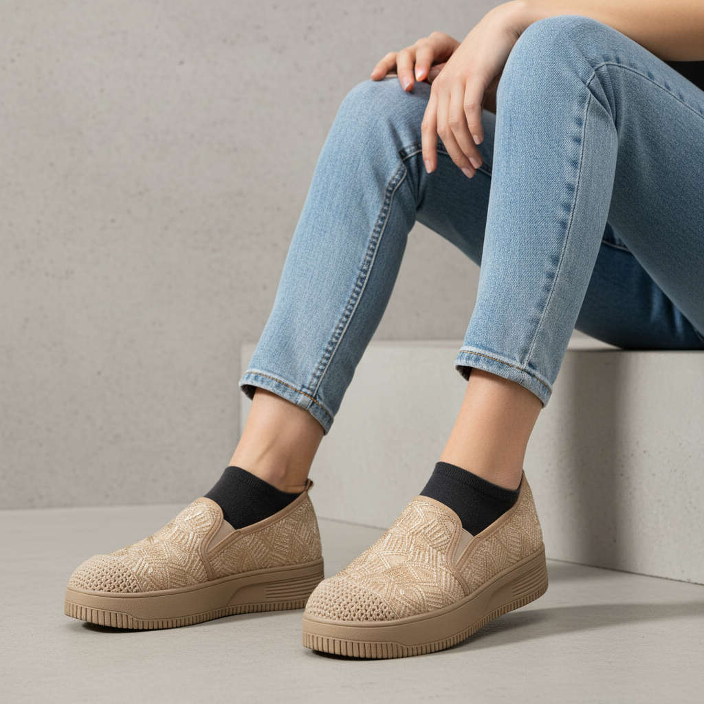 S559-3 Pantofi eleganți de zi cu zi pentru femei, din material textil, ușori