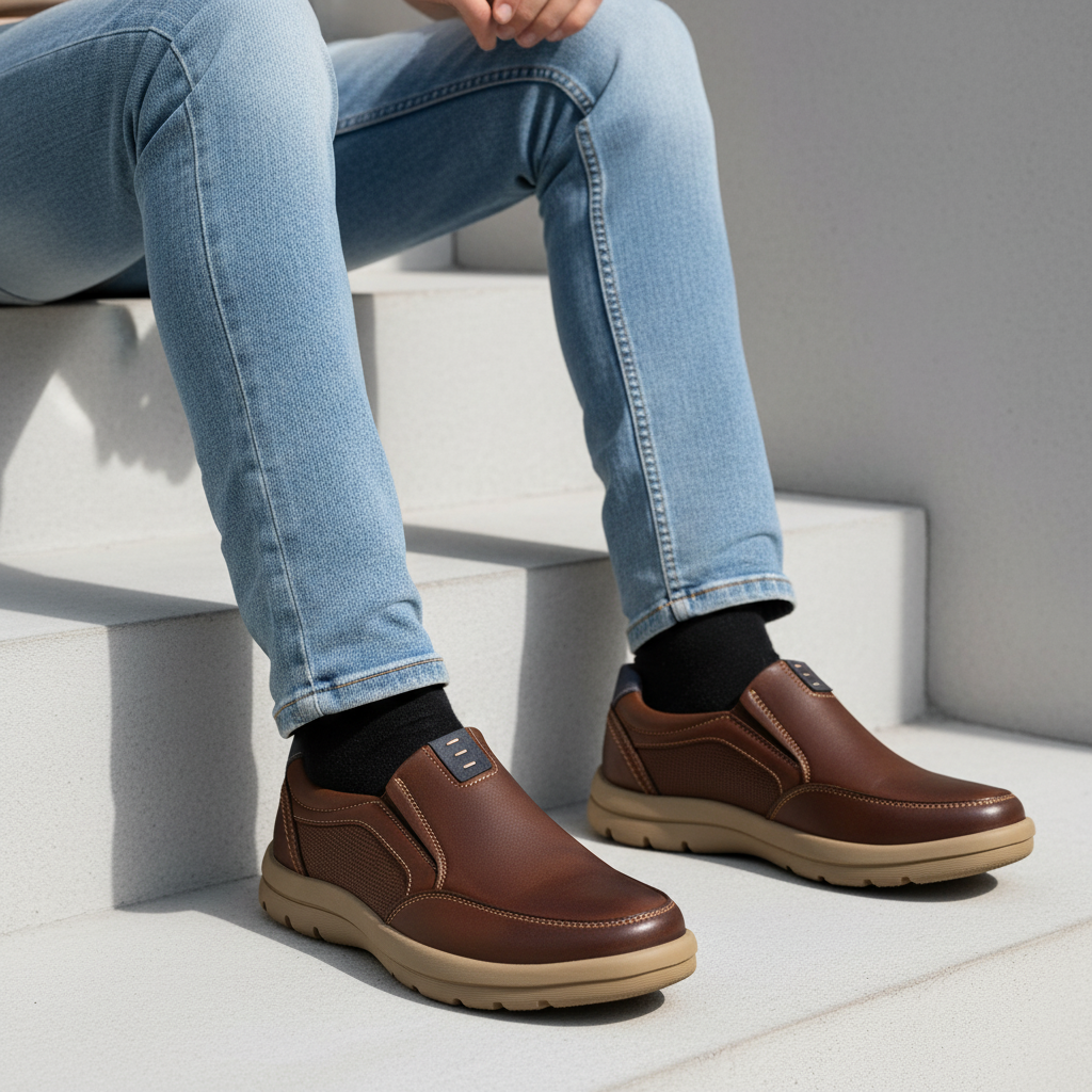 K375-2 D-Brown – pánské běžné boty z pravé kůže v prémiové kvalitě