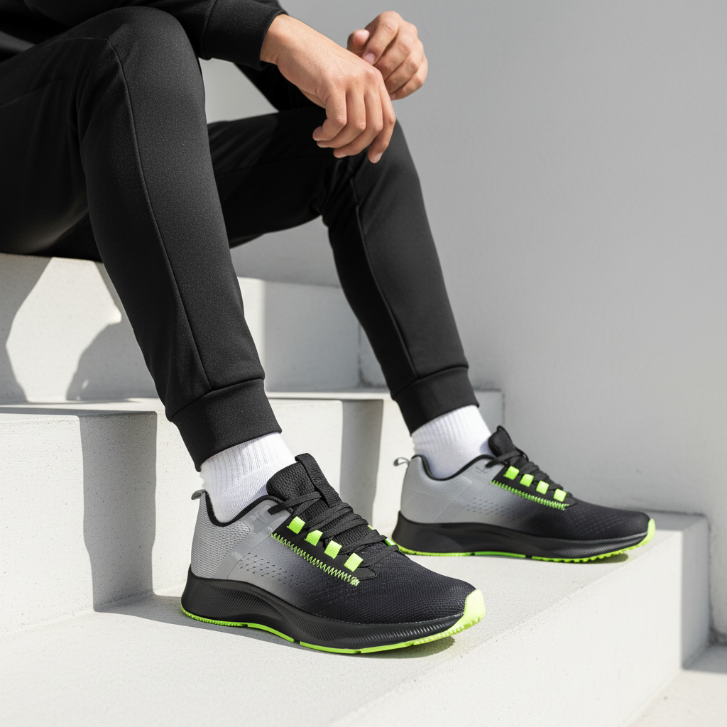 0268-2 Běžecké boty Gradient Sport – černá/limetkově zelená