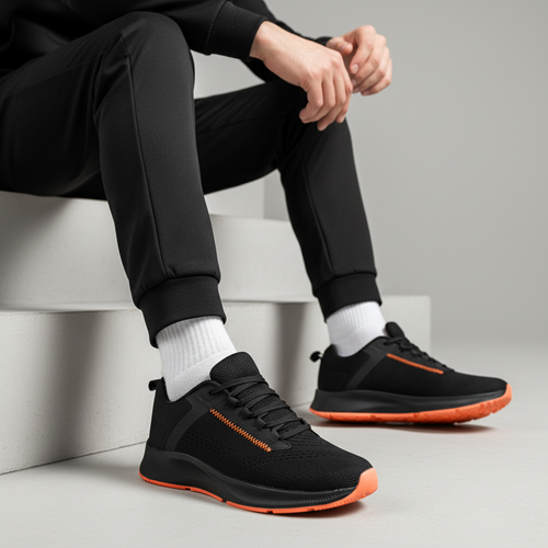 0268-5 Sportovní tenisky Kinetic Mesh – černá/oranžová