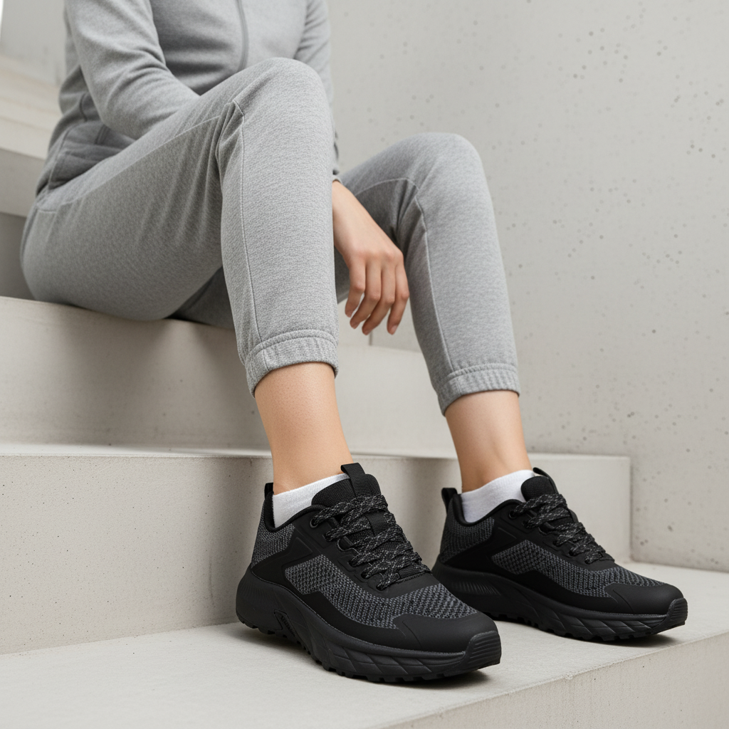 0289-1 Dámské sportovní tenisky Stealth Knit – černé/bílé