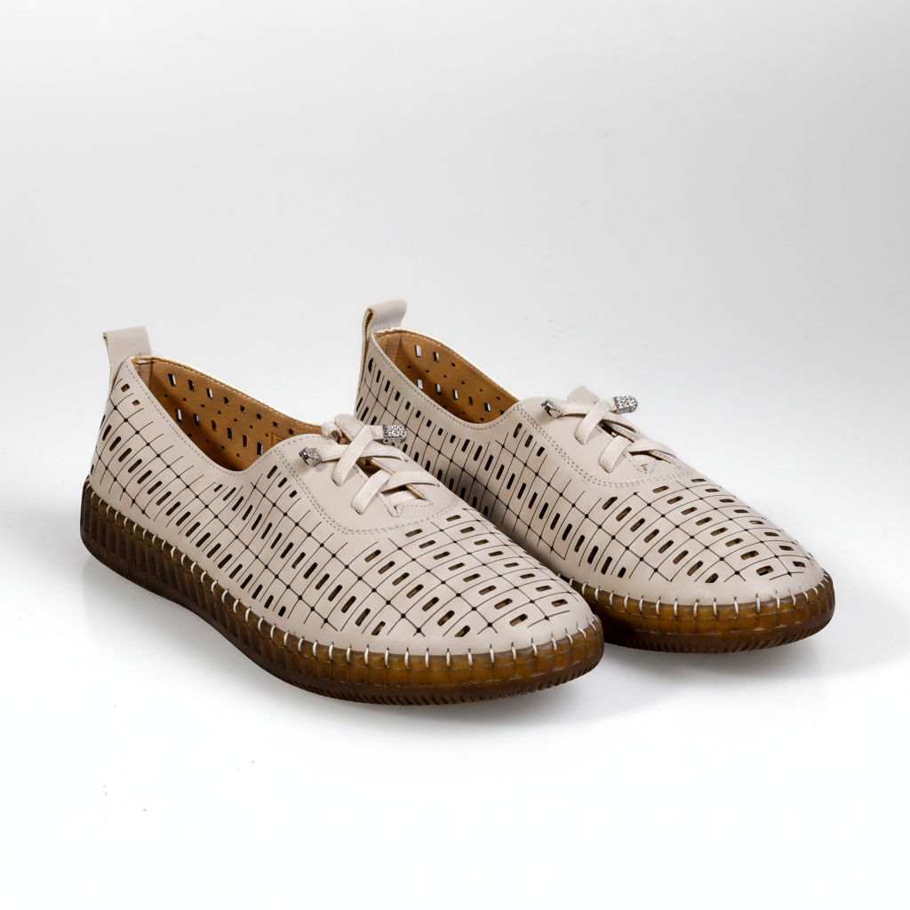 S567-3 Pantofi de zi cu zi ușori din material textil, pentru femei, de culoare bej