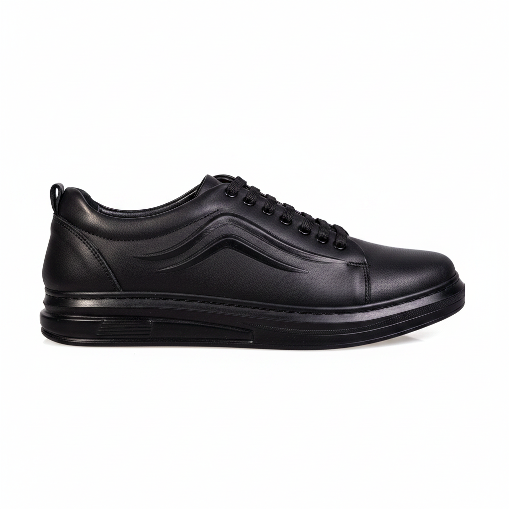 Pánské každodenní boty 7050 Black Premium z pravé kůže