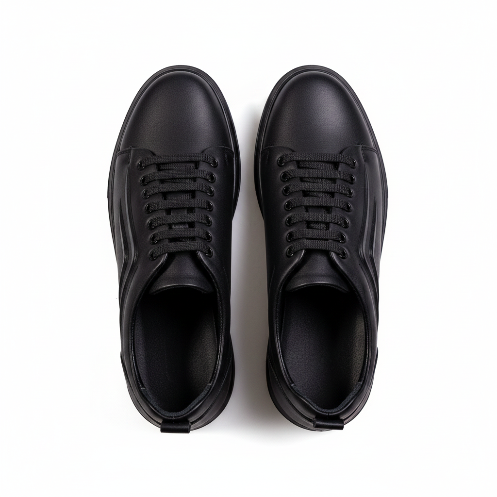 Pánské každodenní boty 7050 Black Premium z pravé kůže