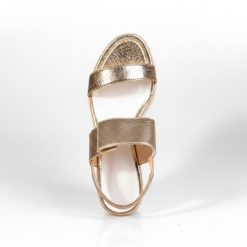 A3463-29 Sandale cu toc înalt metalic auriu pentru femei