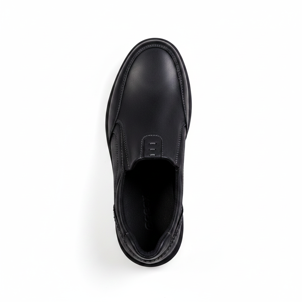 K375-1 Black Premium Men's Genuine Leather Everyday Shoes