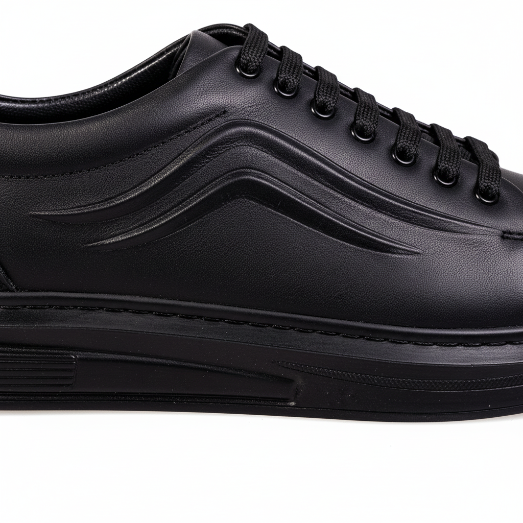 Pánské každodenní boty 7050 Black Premium z pravé kůže