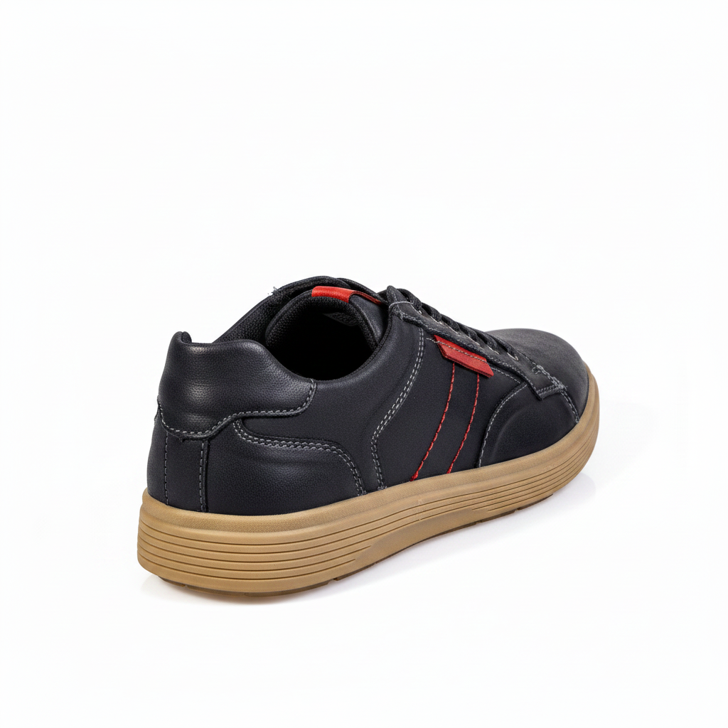 K329-1 Black Premium Men's Genuine Leather Everyday Shoes