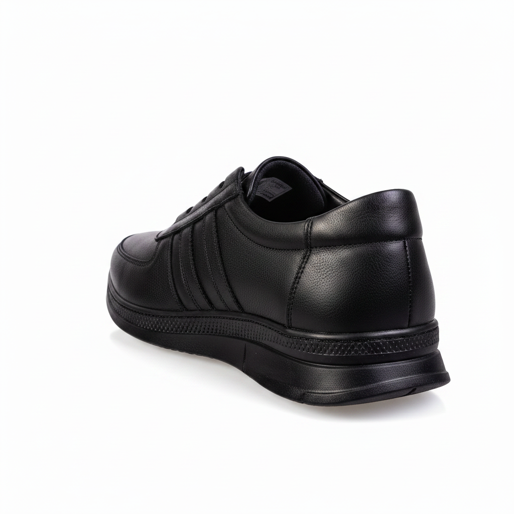 7021 Black Premium Men's Genuine Leather Everyday Shoes