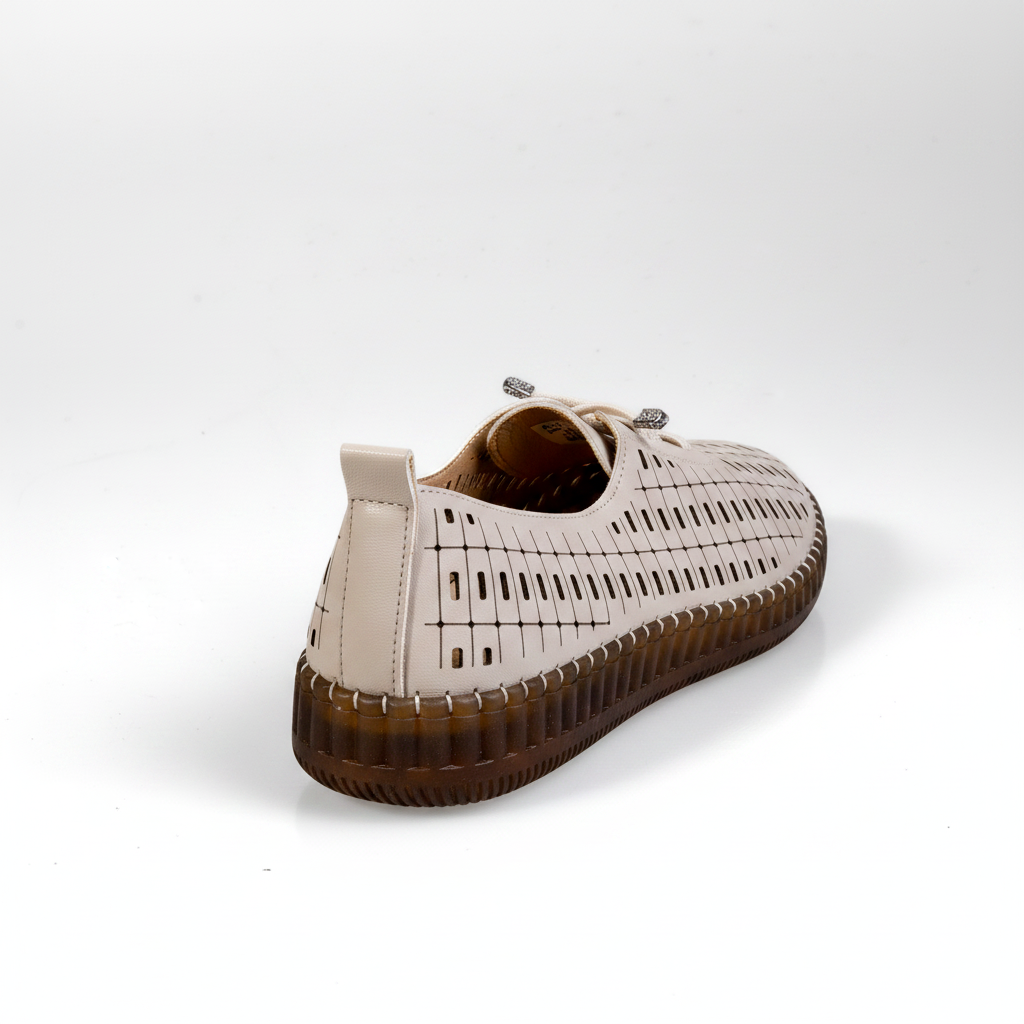 S567-3 Pantofi de zi cu zi ușori din material textil, pentru femei, de culoare bej