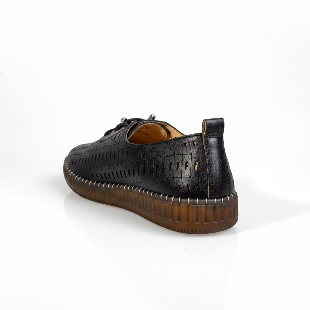 S567-1 Pantofi de zi cu zi ușori din material textil pentru femei, negri