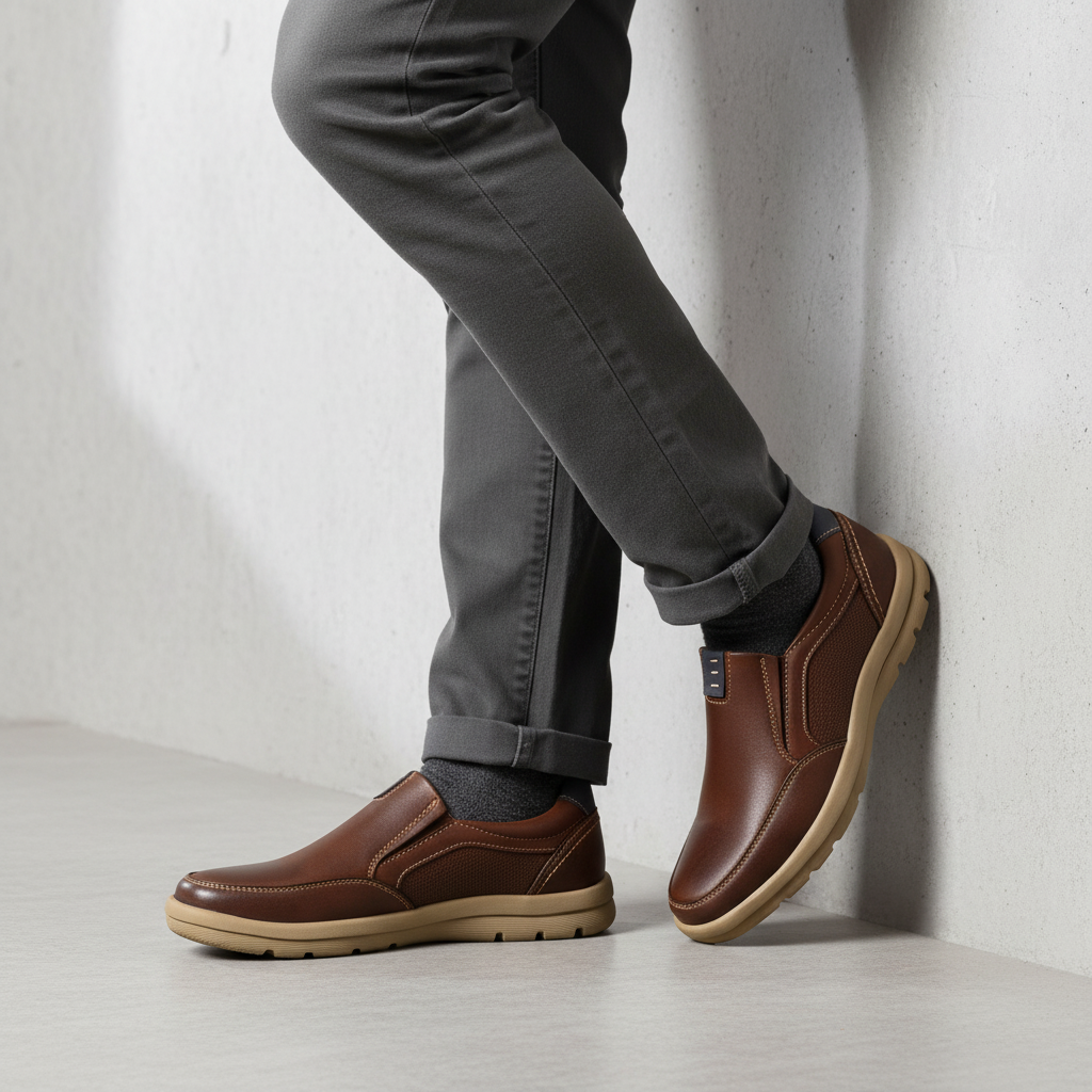 K375-2 D-Brown – pánské běžné boty z pravé kůže v prémiové kvalitě