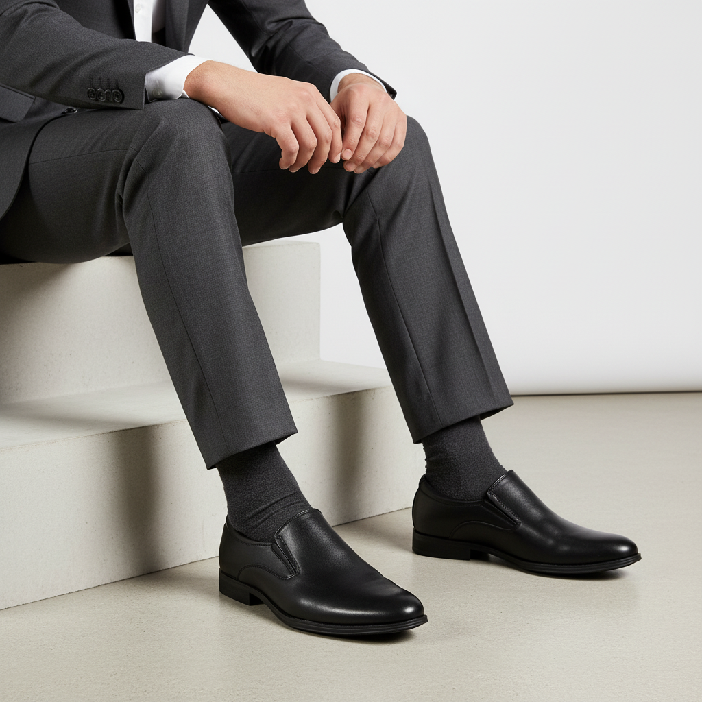 K323-1 Pantofi eleganți negri pentru bărbați