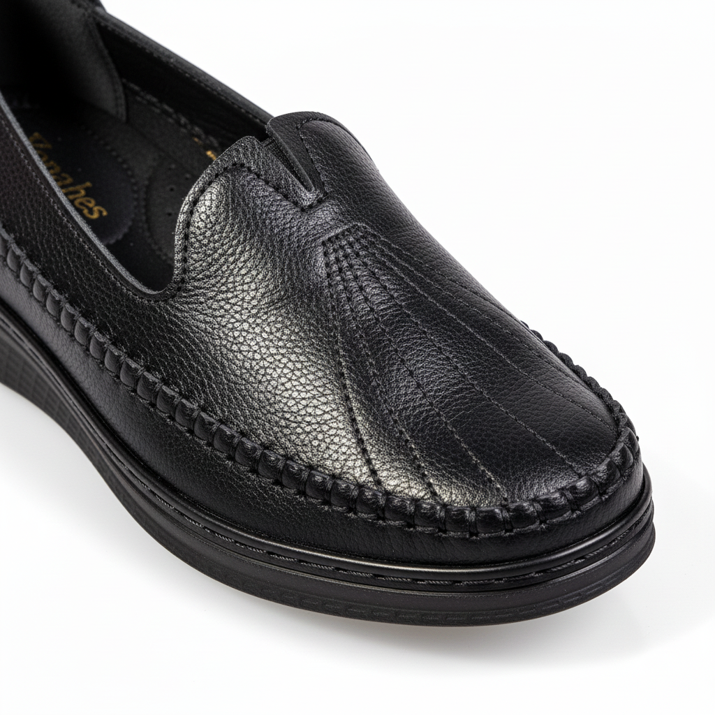 K350-1 Pantofi eleganți de zi cu zi pentru femei, din material textil, ușori, de culoare neagră