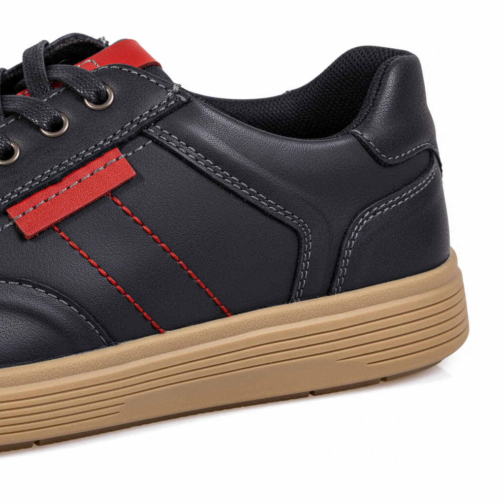 K329-1 Black Premium Men's Genuine Leather Everyday Shoes