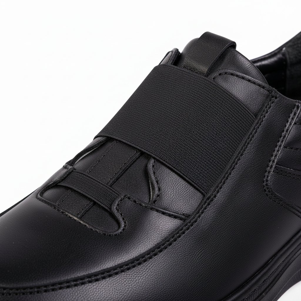 7048 Czarne, wysokiej jakości męskie buty codzienne z prawdziwej skóry