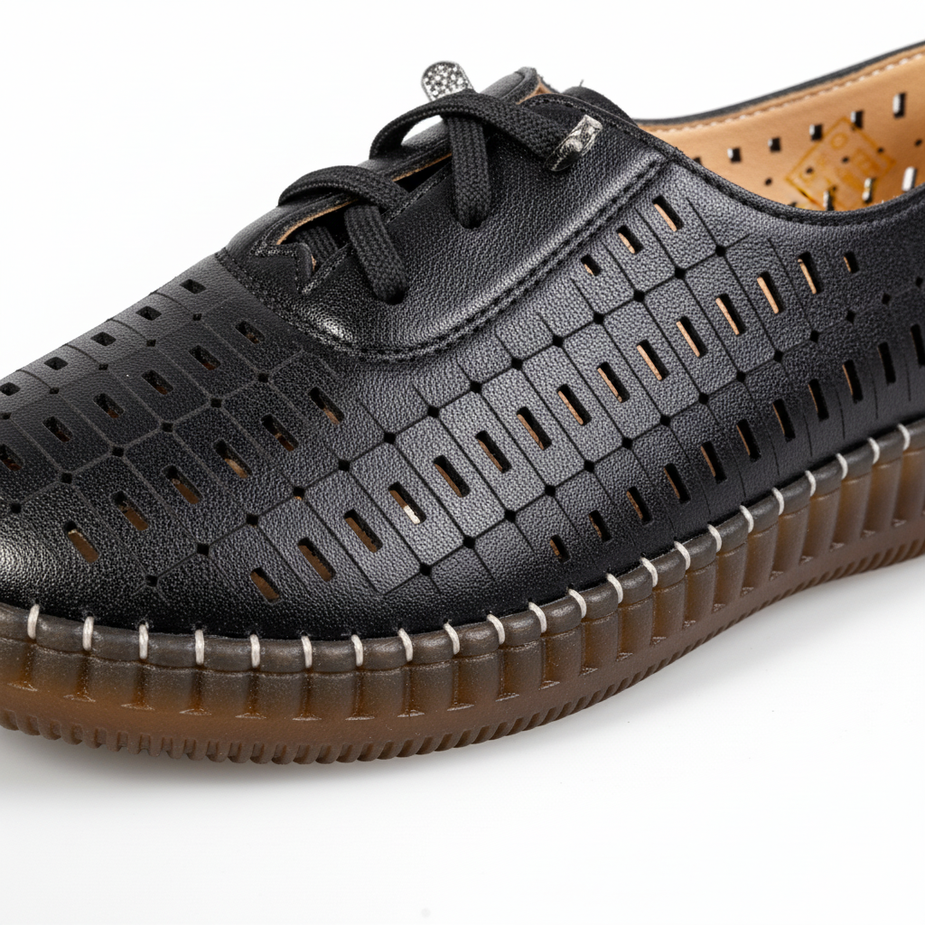 S567-1 Pantofi de zi cu zi ușori din material textil pentru femei, negri