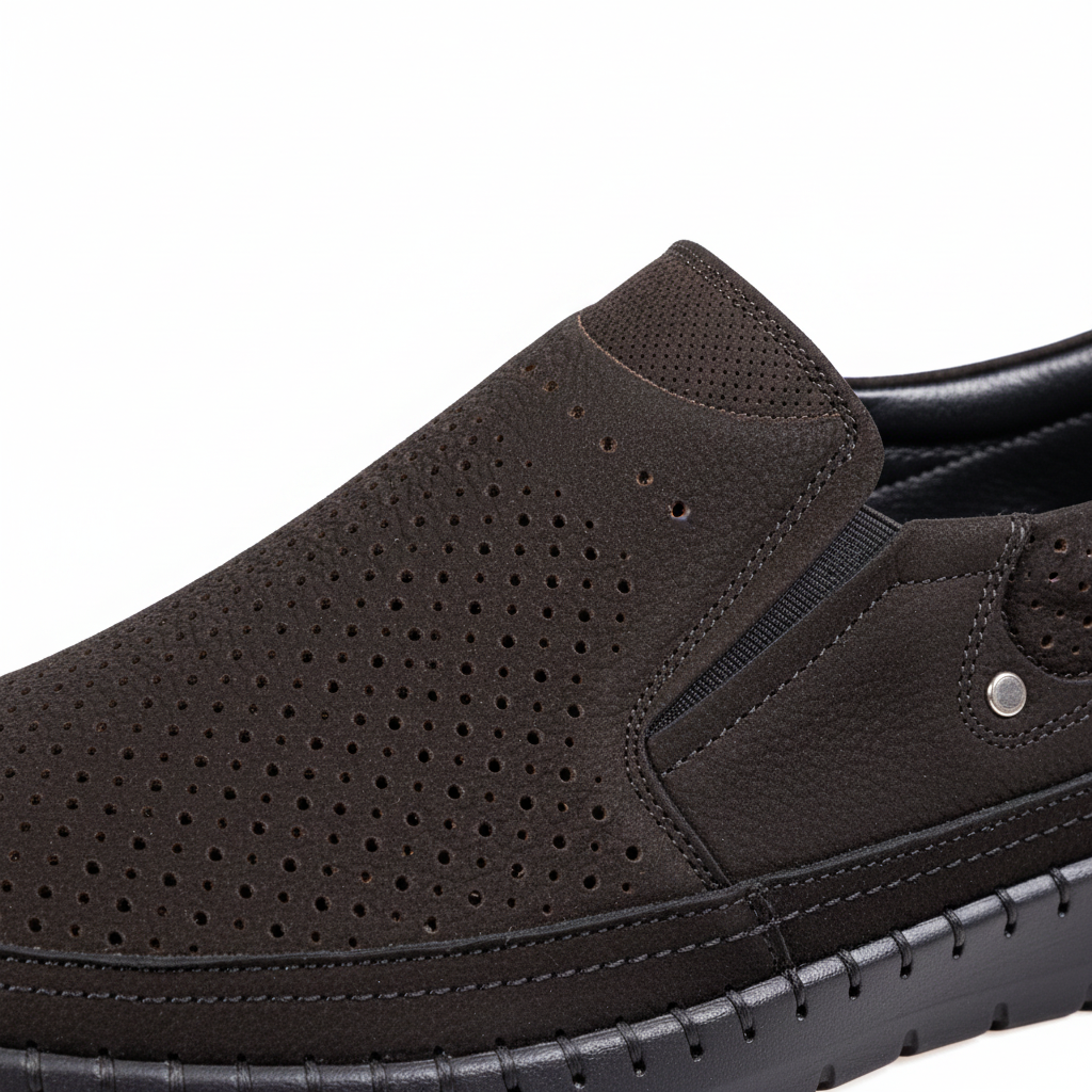 5104 Black Nubuk Premium Men's Genuine Leather Everyday Shoes