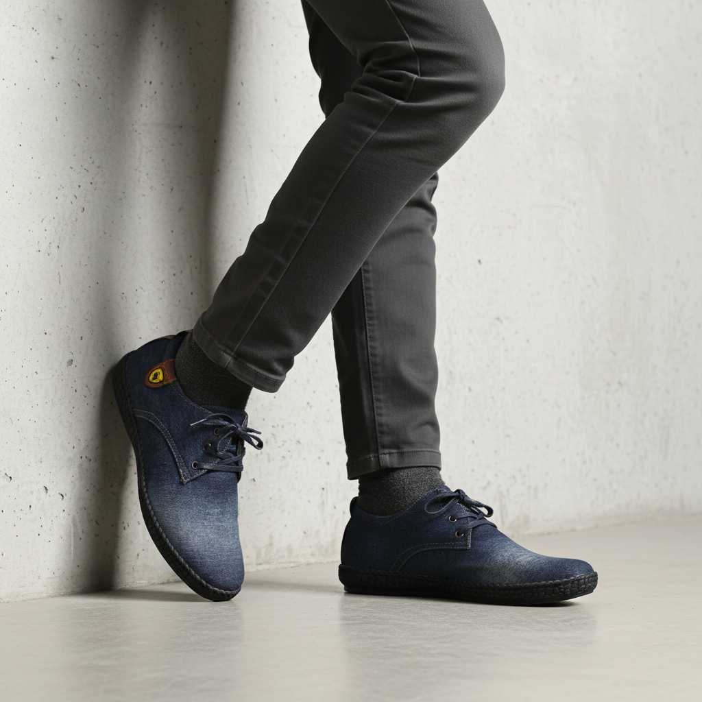 S577 Modré pánské lehké textilní boty na každodenní nošení