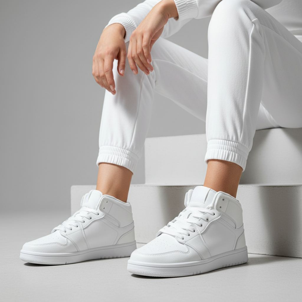 4090-2 Adidași albi pentru femei