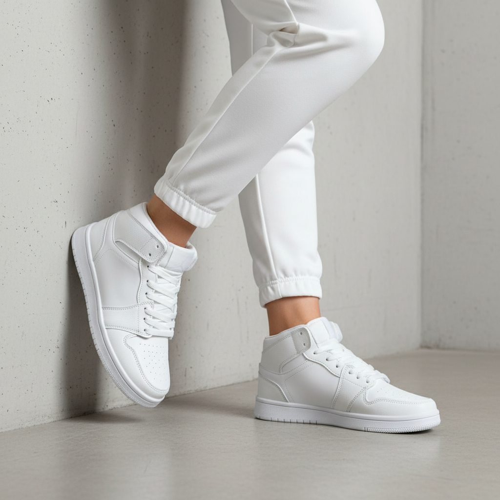 4090-2 Adidași albi pentru femei