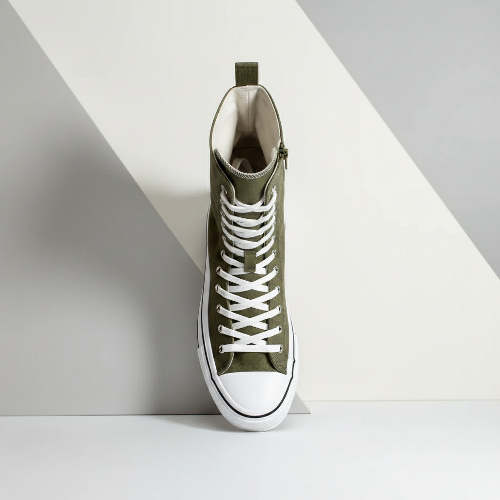 6610-9 Verde armată  Adidași casual eleganți pentru femei