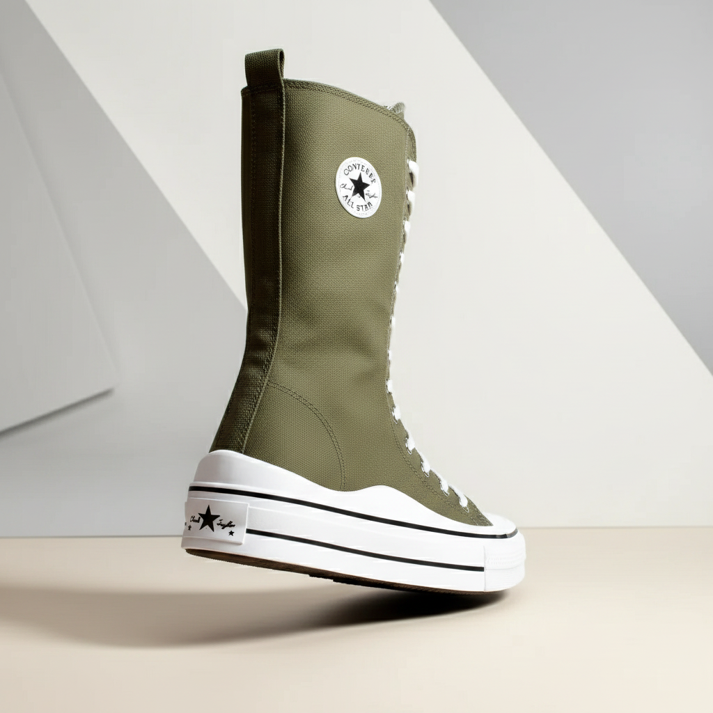 6610-9 Verde armată  Adidași casual eleganți pentru femei