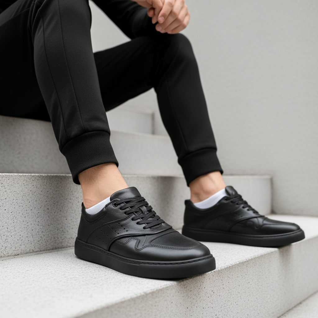 673003 Czarne buty męskie