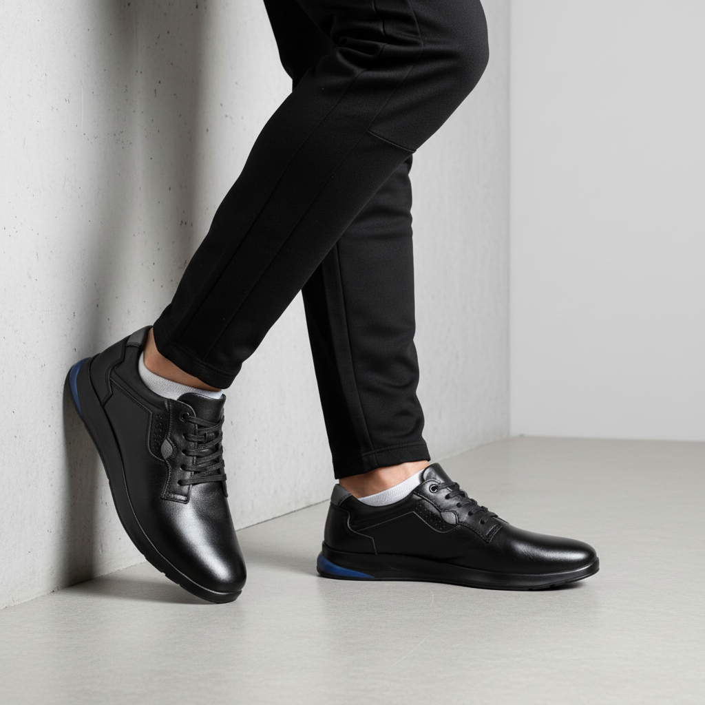 673005 Czarne buty męskie
