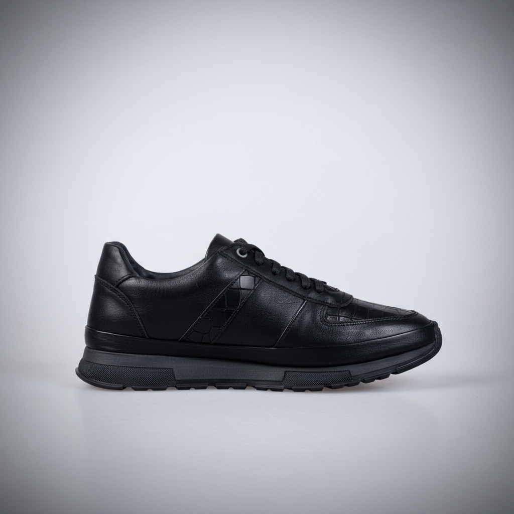 762001 Czarne męskie buty codzienne
