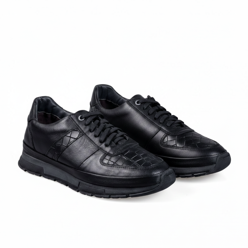 762001 Czarne męskie buty codzienne