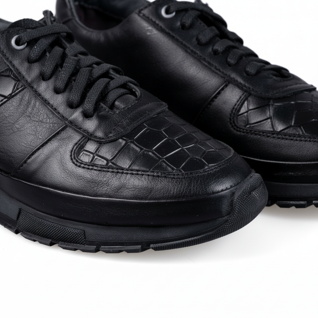 762001 Czarne męskie buty codzienne