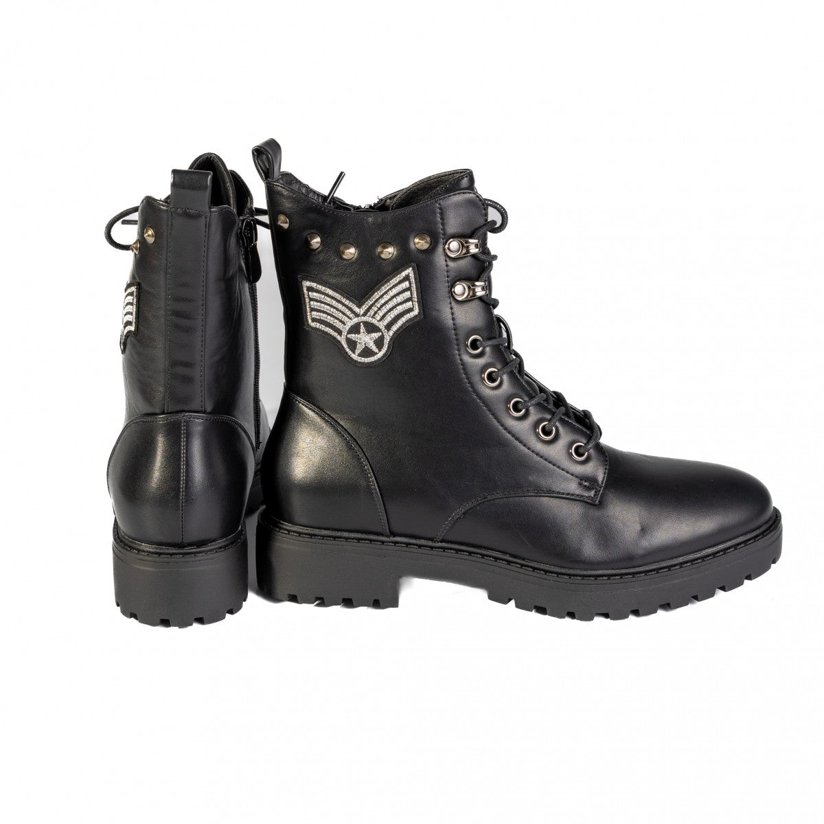 8857PU Fekete női csizma