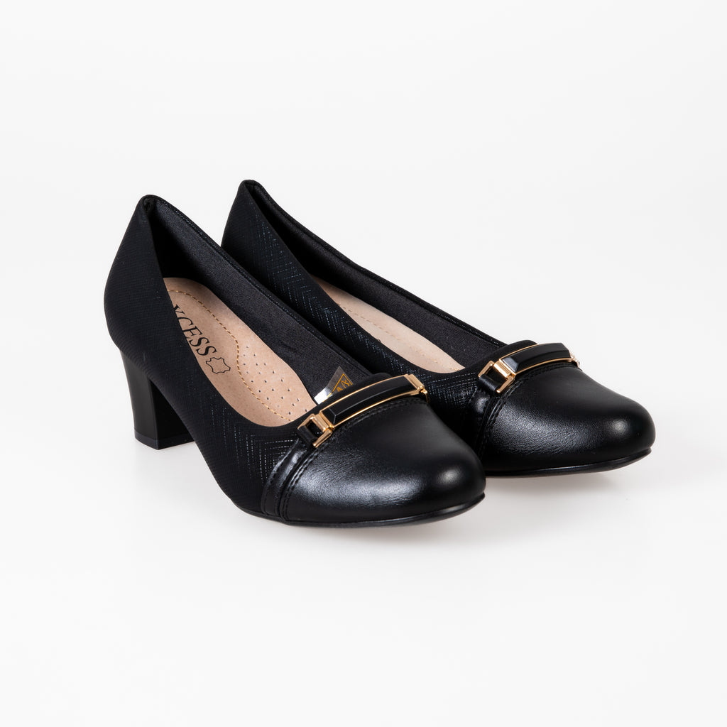 A2383-1 Černé dámské boty na vysokém podpatku