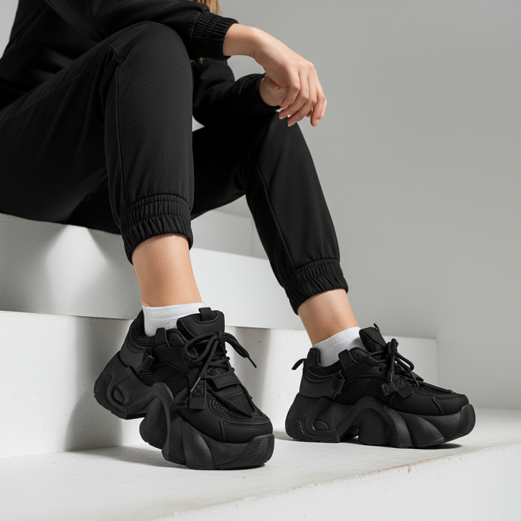 AN6012-1 Dámské sportovní tenisky Urban Mesh – černé