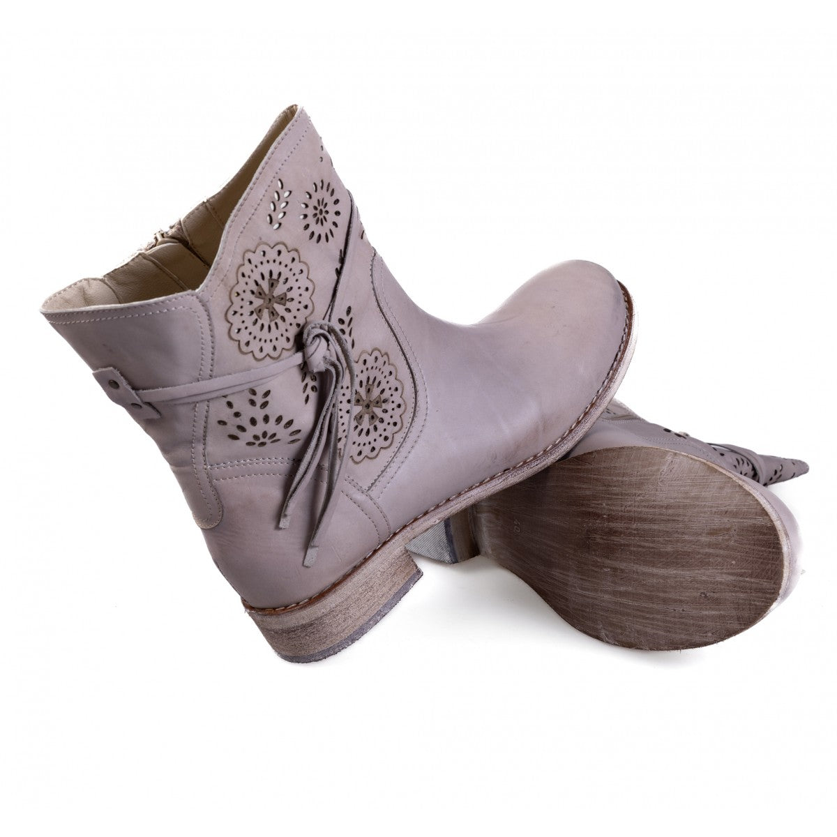 G-104 Šedé dámské boty z přírodní kůže