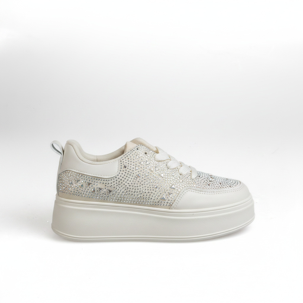 J25221-3 Adidași urbani cu talpă înaltă pentru femei – bej