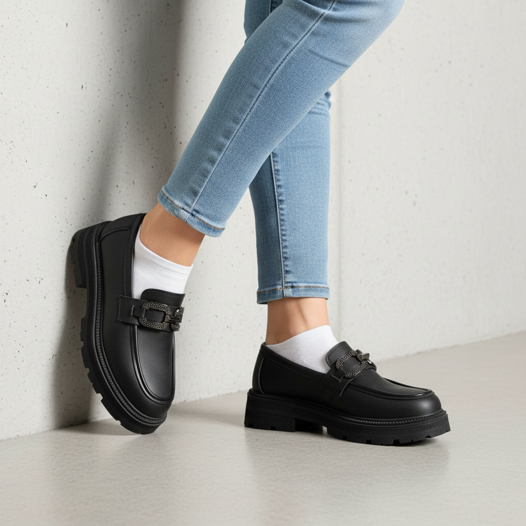 JK-970 Fekete női alkalmi cipő