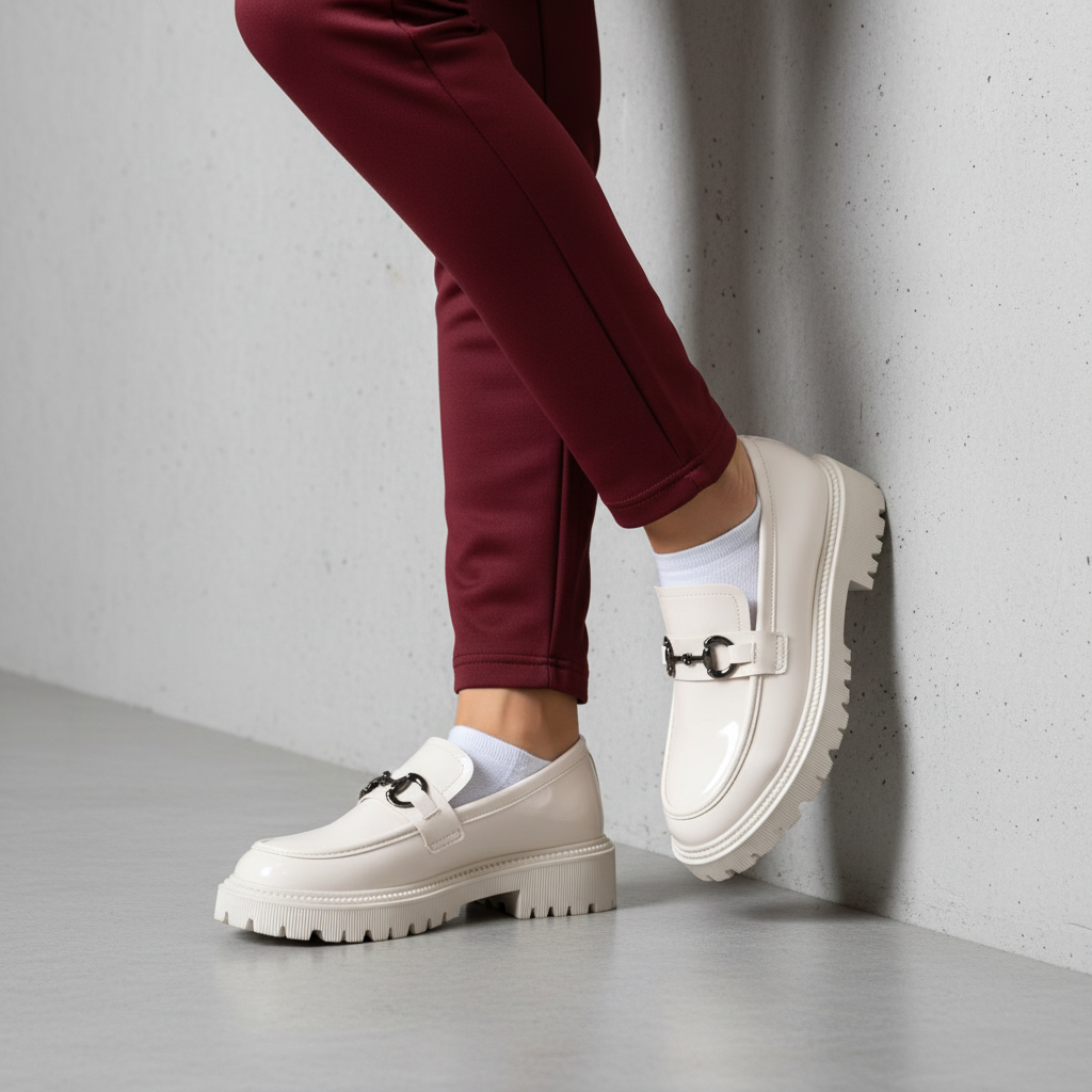 JK968 Pantofi casual pentru femei, culoare bej