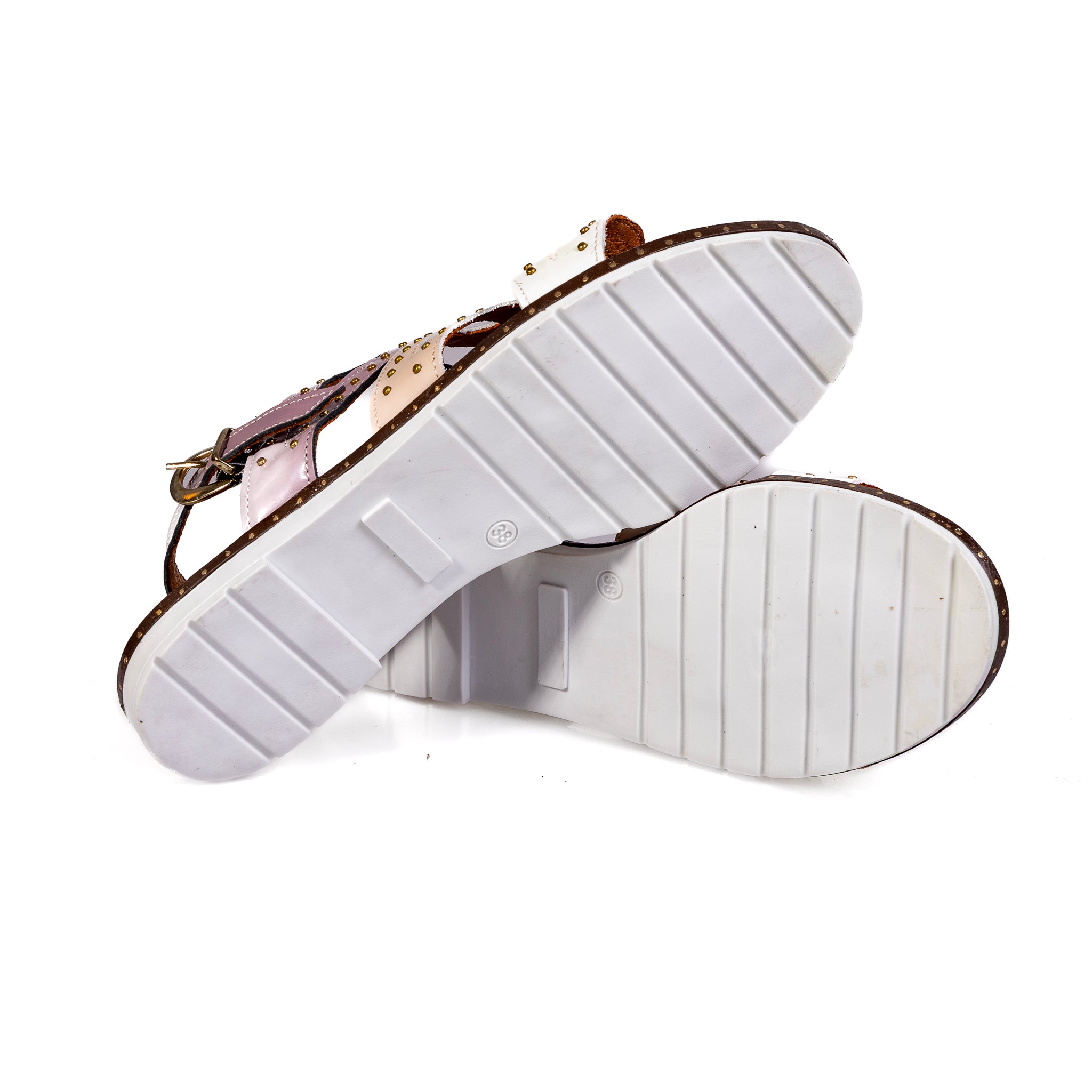 1123 – Women’s Laser-Cut Genuine Leather Slippers