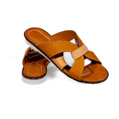 1130 Krém – Női lézerrel vágott valódi bőr kényelmes papucs