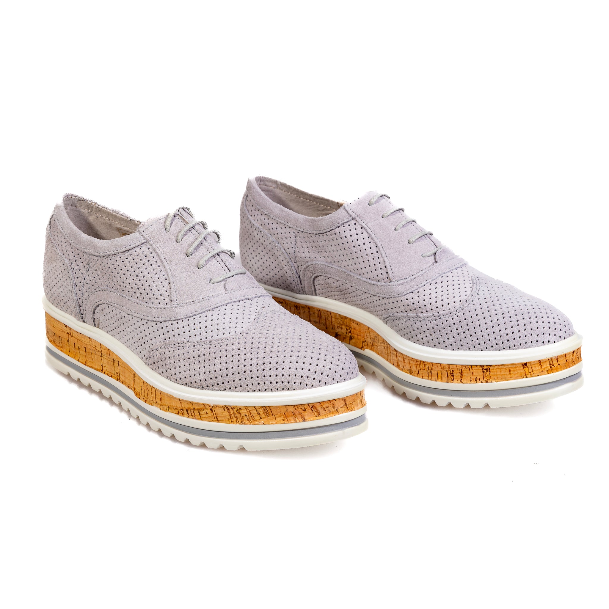 513-2117 – Women’s Laser-Cut Genuine Leather Platform Sneakers