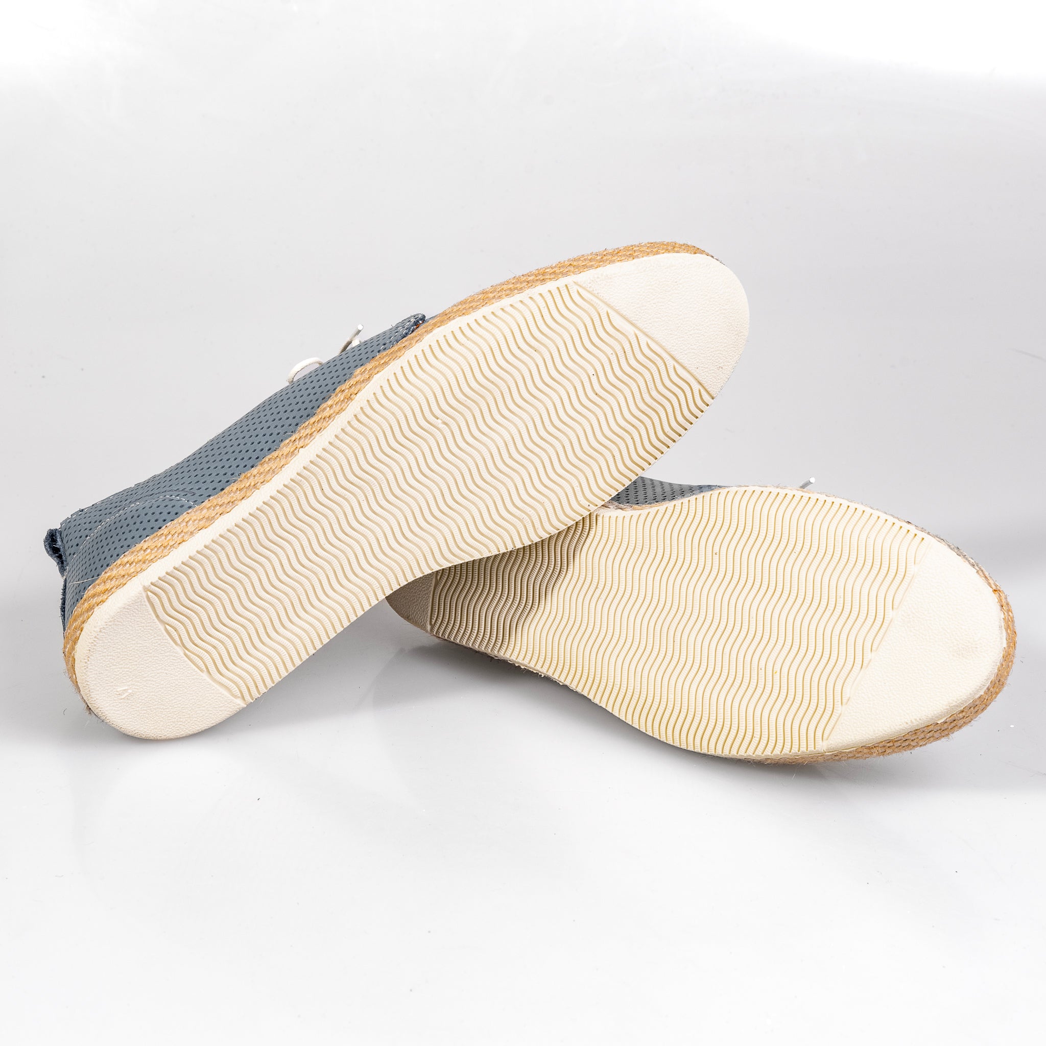 John 2 Blue – Men’s Perforated Genuine Leather Desert Boots