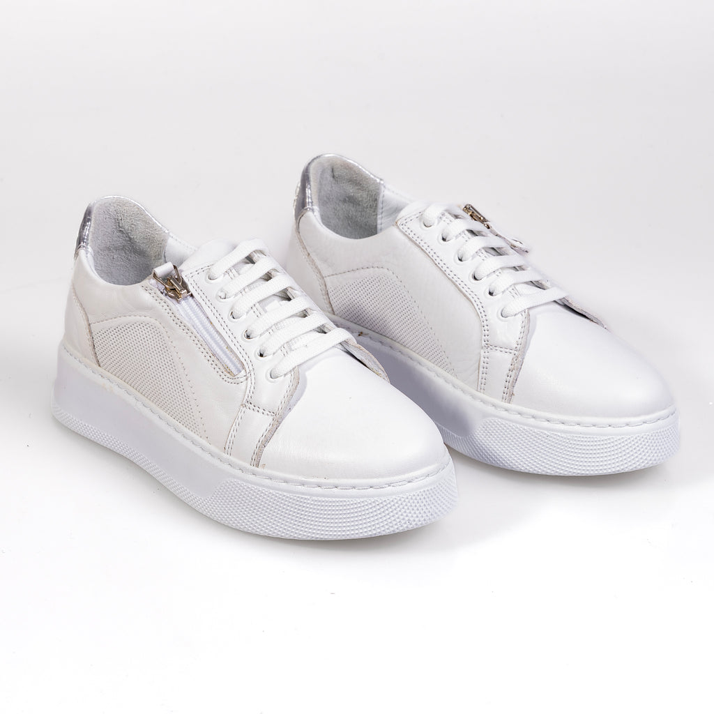 012 White – Premium Women’s Genuine Leather Everyday Shoes